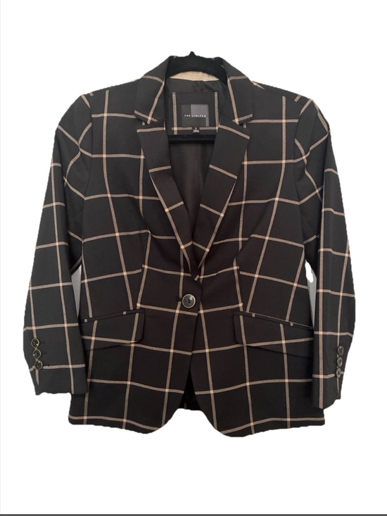 The Limited Jackets & Blazers - The Limited Black Blazer with Taupe Windowpane